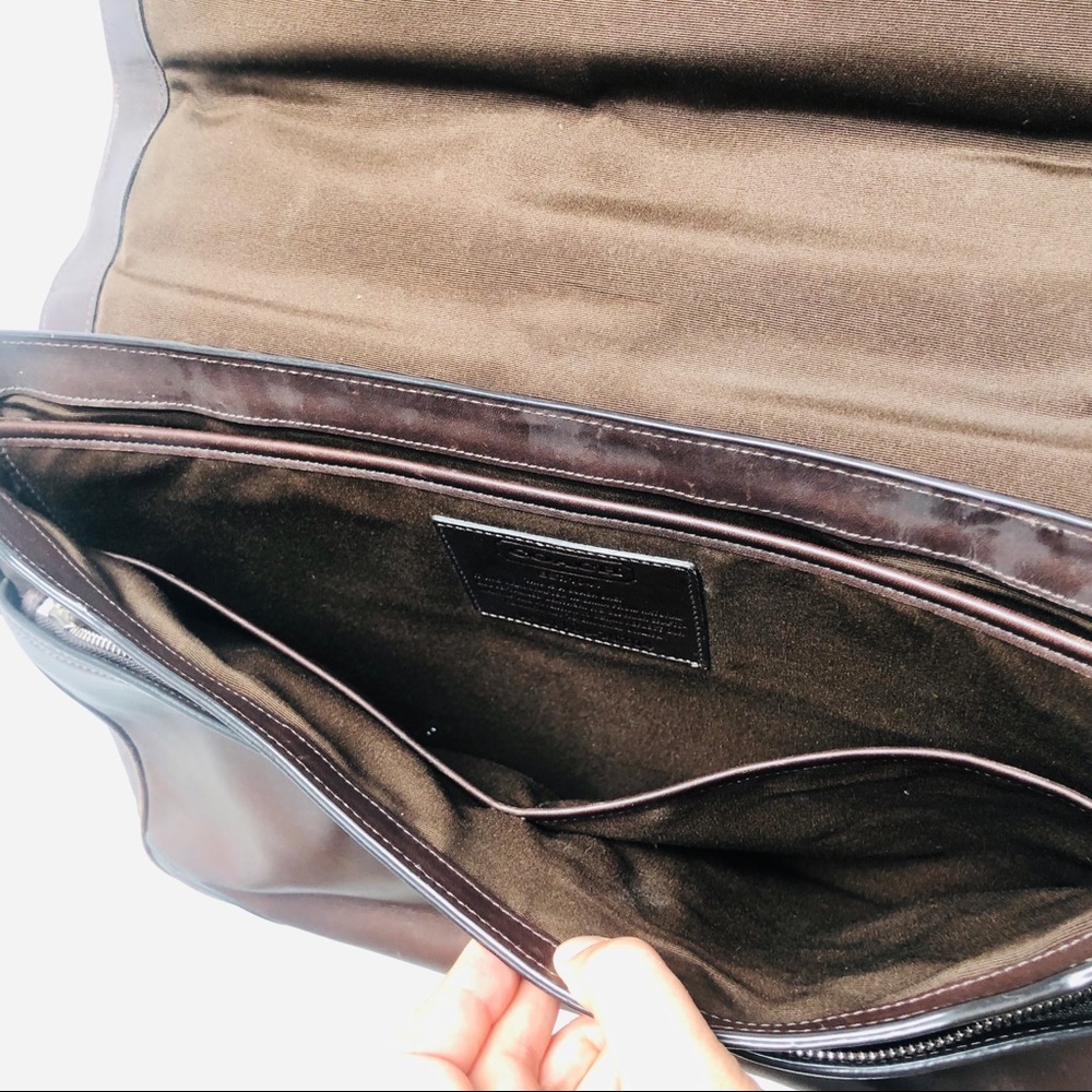 Coach Messenger Bag Brown Leather Laptop Bag - Picture 8 of 9